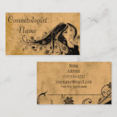 Vintager Cosmetologist-Schönheits-Salon-Friseur Terminkarte (Vorne/Hinten)