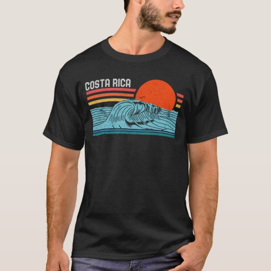 Vintager Costa Rica Strand, der Retro T-Shirt (Vorderseite)