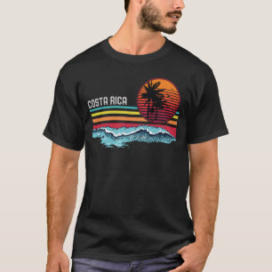 Vintager Costa Rica Strand-Sonnenuntergang, der T-Shirt