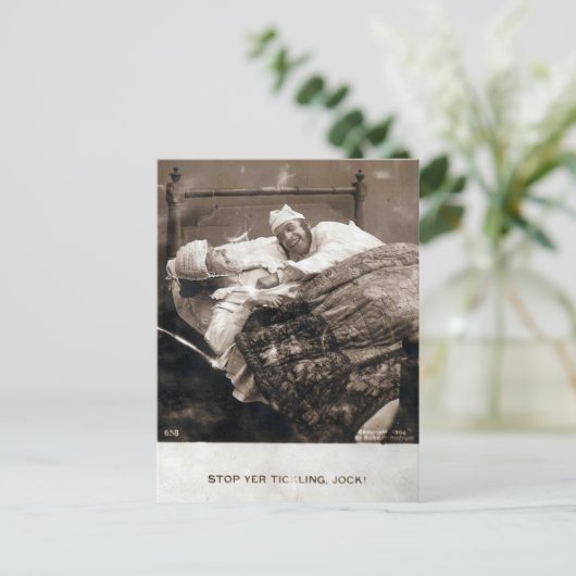 Vintager Couple Stopp Tickling 1906 Postkarte (Stehend Vorderseite)