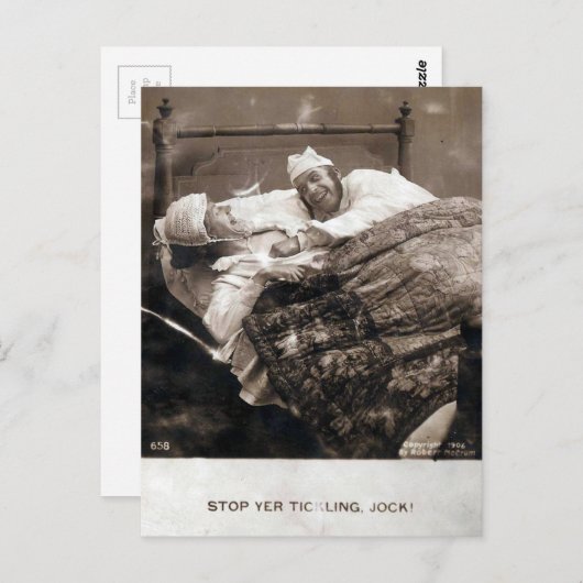 Vintager Couple Stopp Tickling 1906 Postkarte (Vorne/Hinten)