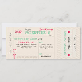 Vintager Coupon für das benutzerdefinierte Valenti Feiertagskarte