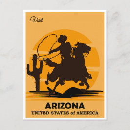 Vintager Cowboy Besuchen Arizona Postkarte