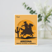Vintager Cowboy Besuchen Arizona Postkarte (Stehend Vorderseite)