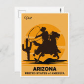 Vintager Cowboy Besuchen Arizona Postkarte (Vorne/Hinten)