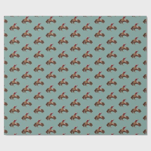 Vintager Cowboy-Broncofahrer Geschenkpapier (Flach)