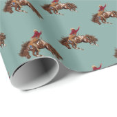 Vintager Cowboy-Broncofahrer Geschenkpapier (Rolleneckpunkt)