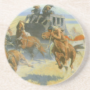 Vintager Cowboy, der den nigerianischen Führer, Re Getränkeuntersetzer