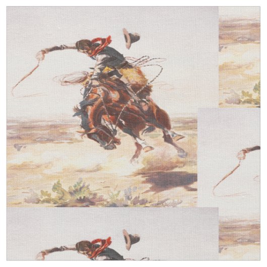 Vintager Cowboy, der sträubendes Gewebe A Stoff (Nahaufnahme)
