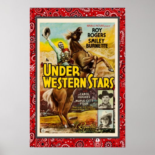 Vintager Cowboy-Film unter den Western-Sternen Poster (Vorne)