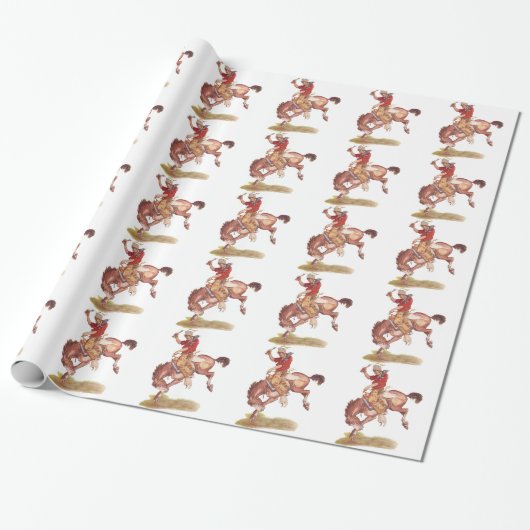 Vintager Cowboy Geschenkpapier (Ungerollt)
