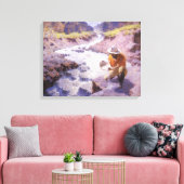 Vintager Cowboy, Panning Gold, Wyoming von Leigh Leinwanddruck (Insitu (Wohnzimmer))