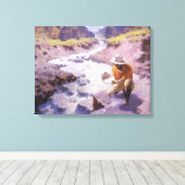 Vintager Cowboy, Panning Gold, Wyoming von Leigh Leinwanddruck (Insitu (Holzboden))