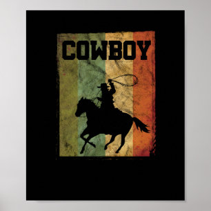 Vintager Cowboy Rodeo Reiten Poster