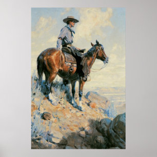 Vintager Cowboy, Sentinel der Ebenen von Dunton Poster
