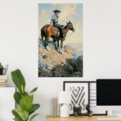 Vintager Cowboy, Sentinel der Ebenen von Dunton Poster (Heimbüro)