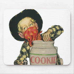 Vintager Cowboy Toy Gun Hand in Keksjar Mousepad