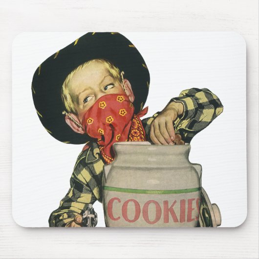 Vintager Cowboy Toy Gun Hand in Keksjar Mousepad (Vorne)
