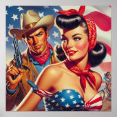 Vintager Cowboy und Button Up Poster (Vorne)