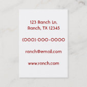 Vintager Cowboy Visitenkarte (Rückseite)