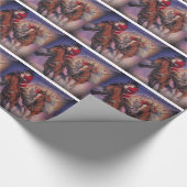 Vintager Cowboy-Weihnachtsgeschenk Geschenkpapier (Ecke)