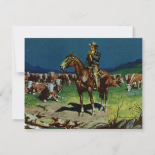 Vintager Cowboy, Zuchtrinder auf dem Bauernhof