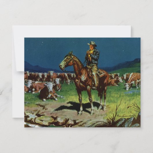 Vintager Cowboy, Zuchtrinder auf dem Bauernhof (Vorderseite)