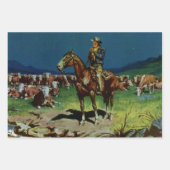 Vintager Cowboy, Zuchtrinder auf dem Bauernhof Geschenkpapier Set (Vorderseite)