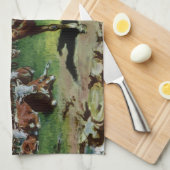 Vintager Cowboy, Zuchtrinder auf dem Bauernhof Geschirrtuch (Viertel Falte)