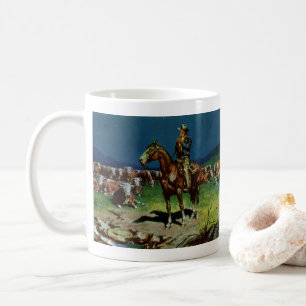 Vintager Cowboy, Zuchtrinder auf dem Bauernhof Kaffeetasse