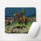 Vintager Cowboy, Zuchtrinder auf dem Bauernhof Mousepad (Mit Mouse)