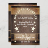 Vintager Cowboy zum 30. Geburtstag Einladung (Vorne/Hinten)