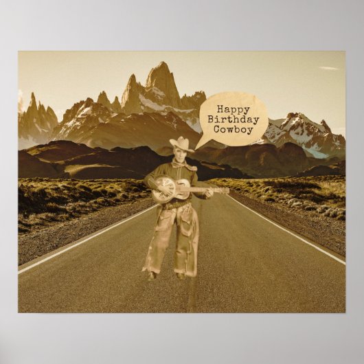 Vintager Cowboy zum Geburtstag Poster (Vorne)