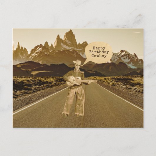 Vintager Cowboy zum Geburtstag Postkarte (Vorderseite)