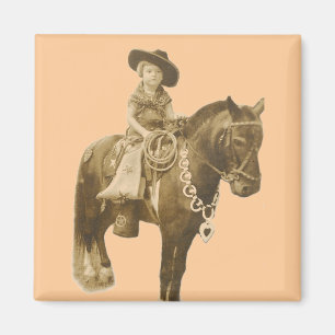 VINTAGER COWGIRL-MAGNET MAGNET