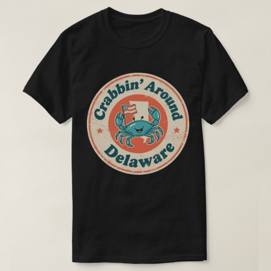 Vintager Crabbin um Delaware-Krebs T-Shirt (Design vorne)