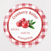Vintager Cranberry Butter Personalisiert Canning Etiketten (Design 1)