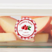Vintager Cranberry Butter Personalisiert Canning Etiketten (Befestigt)