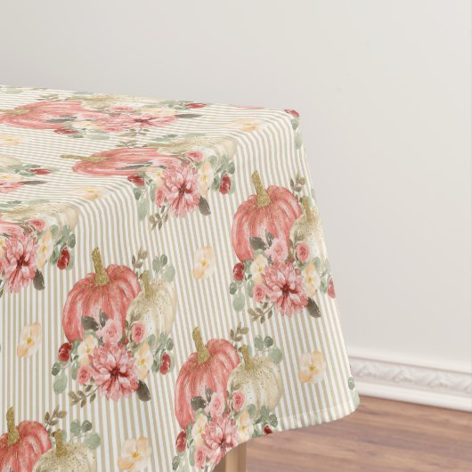 Vintager Cream Red Pumpkin Herbst Streifen Tischdecke (Beispiel)