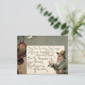Vintager Creepy Erntedank Postkarte (Stehend Vorderseite)