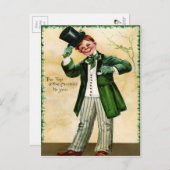 Vintager Creepy St. Patrick's Day Postkarte (Vorne/Hinten)