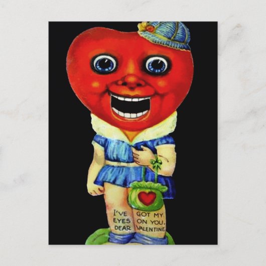 Vintager Creepy-Valentinstag Postkarte (Vorderseite)