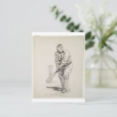 Vintager Cricket-Spieler Postkarte (Stehend Vorderseite)