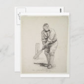 Vintager Cricket-Spieler Postkarte (Vorne/Hinten)