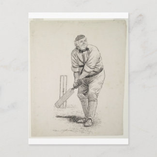 Vintager Cricket-Spieler Postkarte