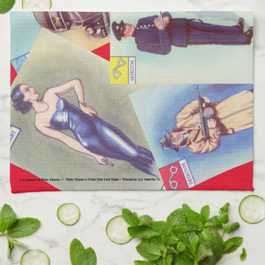 Vintager "Crime Club" Teetuch Geschirrtuch (Gefaltet)