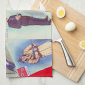 Vintager "Crime Club" Teetuch Geschirrtuch (Viertel Falte)