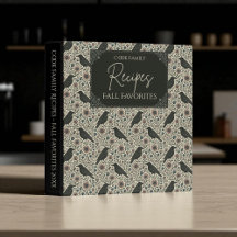 Vintager Crow & Floral-Rezept-Binder - individuell
