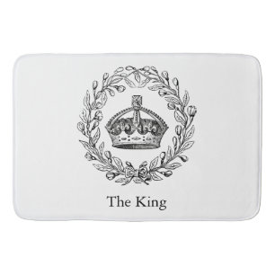 Vintager Crown gravierten Königs und LorbeerWreat Badematte