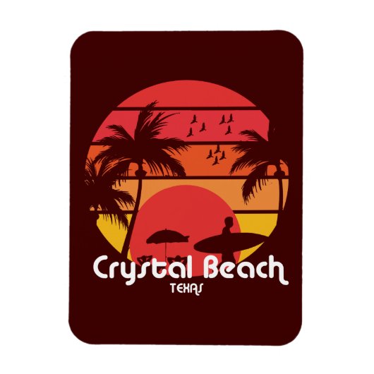 Vintager Crystal Beach Texas Magnet (Vertikal)